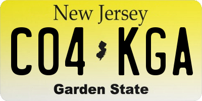 NJ license plate C04KGA