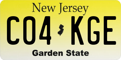 NJ license plate C04KGE