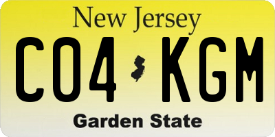 NJ license plate C04KGM