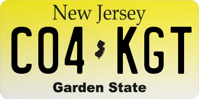 NJ license plate C04KGT