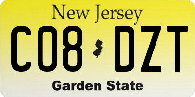 NJ license plate C08DZT