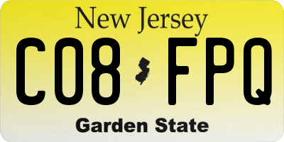 NJ license plate C08FPQ