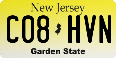 NJ license plate C08HVN
