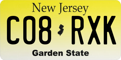 NJ license plate C08RXK