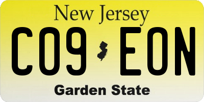 NJ license plate C09EON