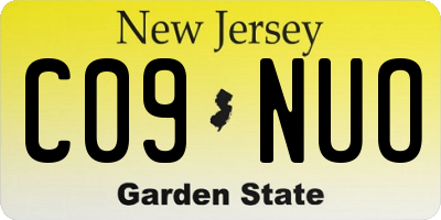 NJ license plate C09NUO
