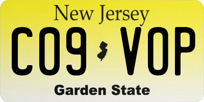 NJ license plate C09VOP