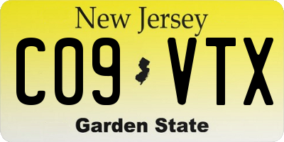 NJ license plate C09VTX