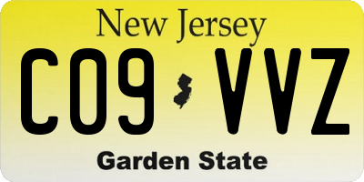NJ license plate C09VVZ