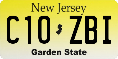 NJ license plate C10ZBI