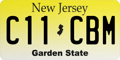 NJ license plate C11CBM