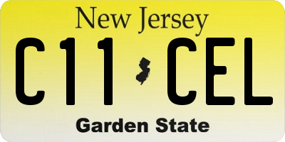 NJ license plate C11CEL