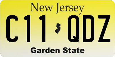 NJ license plate C11QDZ