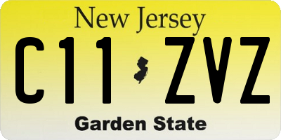 NJ license plate C11ZVZ