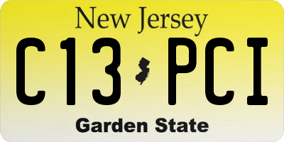 NJ license plate C13PCI