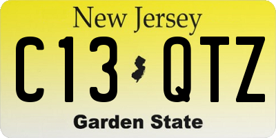 NJ license plate C13QTZ