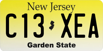 NJ license plate C13XEA