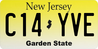 NJ license plate C14YVE
