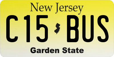 NJ license plate C15BUS