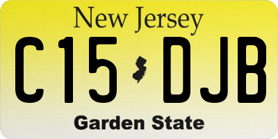 NJ license plate C15DJB
