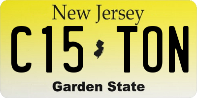 NJ license plate C15TON