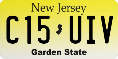 NJ license plate C15UIV