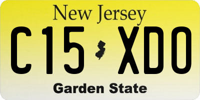 NJ license plate C15XDO