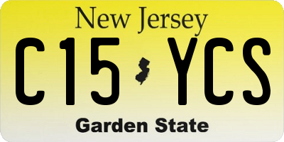NJ license plate C15YCS