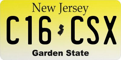NJ license plate C16CSX