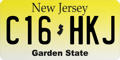 NJ license plate C16HKJ