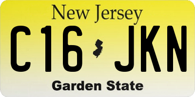 NJ license plate C16JKN