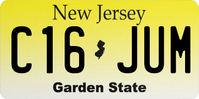 NJ license plate C16JUM