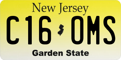 NJ license plate C16OMS