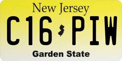 NJ license plate C16PIW