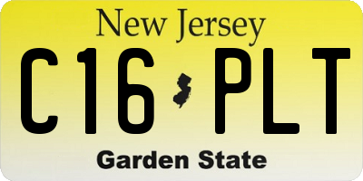 NJ license plate C16PLT
