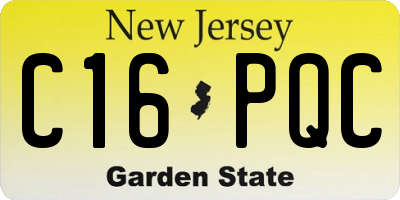 NJ license plate C16PQC