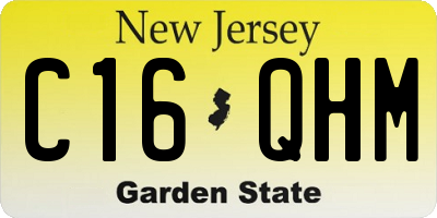 NJ license plate C16QHM
