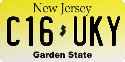 NJ license plate C16UKY