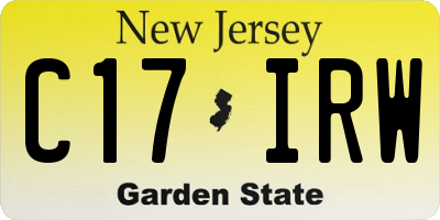 NJ license plate C17IRW