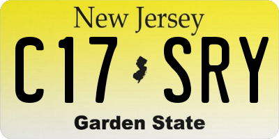 NJ license plate C17SRY