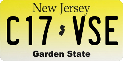 NJ license plate C17VSE