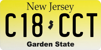 NJ license plate C18CCT