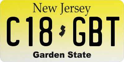 NJ license plate C18GBT