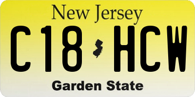 NJ license plate C18HCW