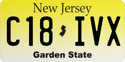 NJ license plate C18IVX