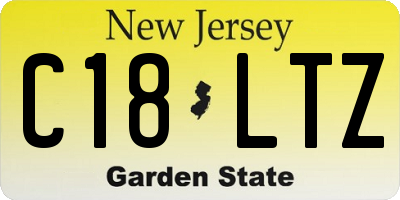 NJ license plate C18LTZ