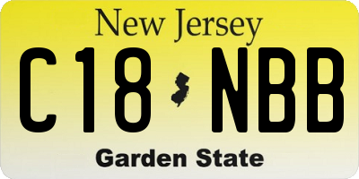 NJ license plate C18NBB