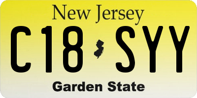 NJ license plate C18SYY