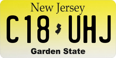NJ license plate C18UHJ
