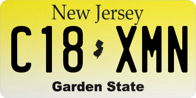 NJ license plate C18XMN